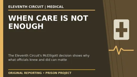 Prison Project editorial headline graphic: Medical Appointments Alone Do Not Answer Every Prison Healthcare Claim