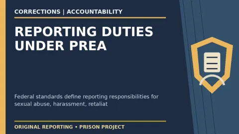 Prison Project editorial headline graphic: PREA Requires Prison Staff to Report Suspicions, Not Only Proven Abuse