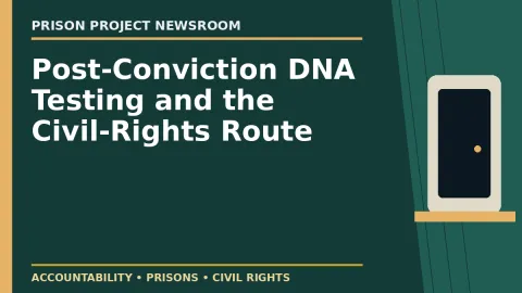 Prison Project editorial headline graphic: Post-Conviction DNA Testing and the Civil-Rights Route