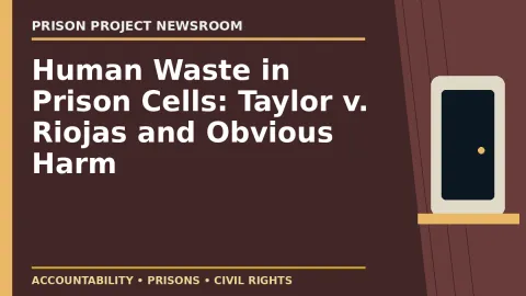 Prison Project editorial headline graphic: Human Waste in Prison Cells: Taylor v. Riojas and Obvious Harm